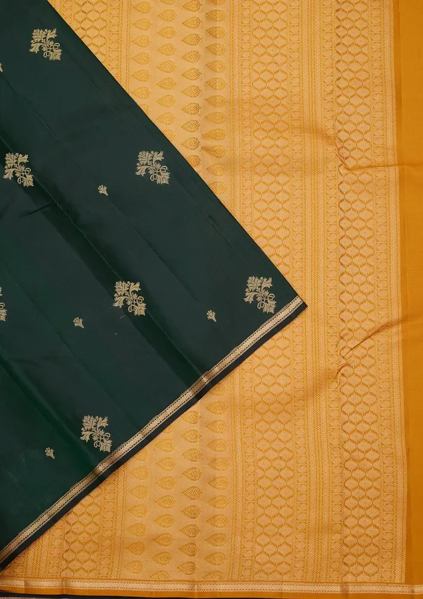 Bottle_Green_Zariwork_Gold_Silk_Silk_Saree