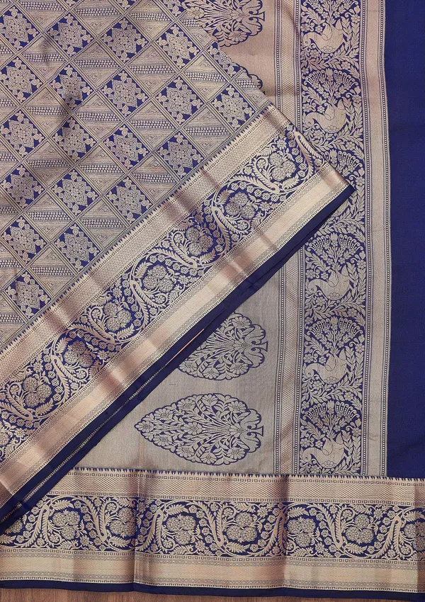 Navy_Blue_Zariwork_Gold_Silk_Silk_Saree