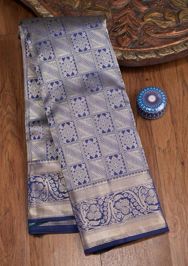 Navy_Blue_Zariwork_Gold_Silk_Silk_Saree