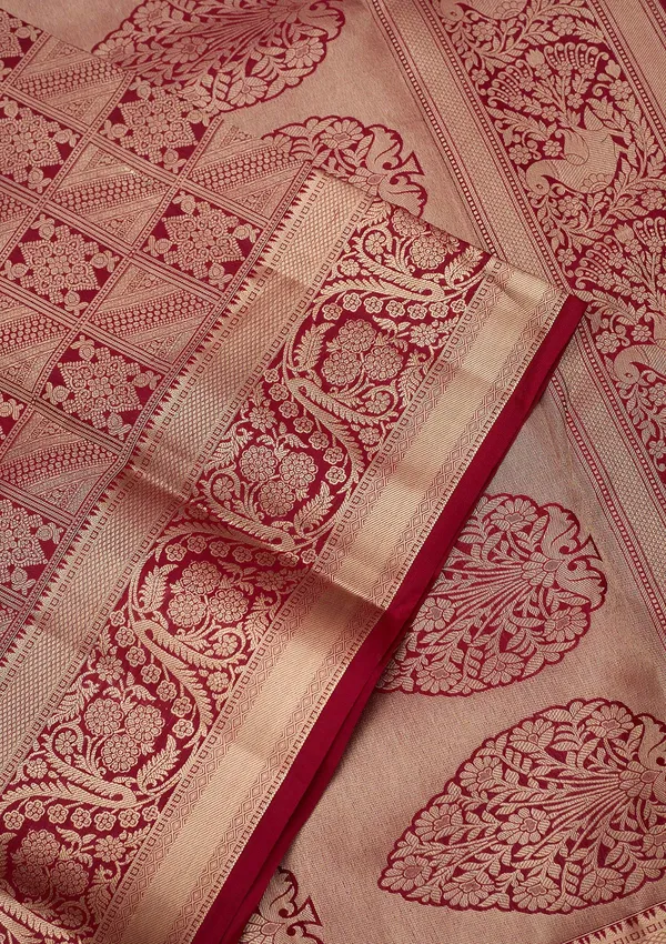 Maroon_Zariwork_Gold_Silk_Silk_Saree