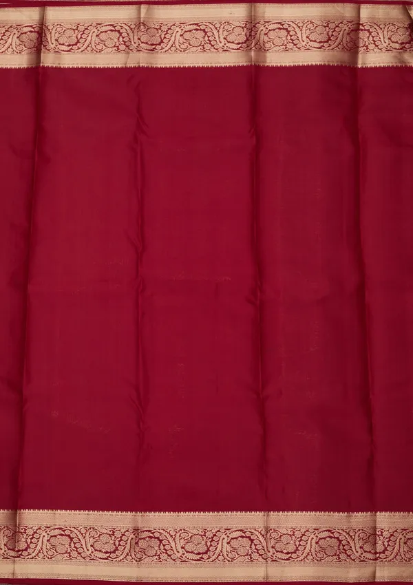 Maroon_Zariwork_Gold_Silk_Silk_Saree