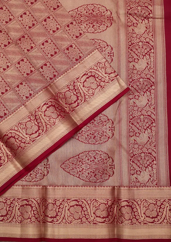 Maroon_Zariwork_Gold_Silk_Silk_Saree