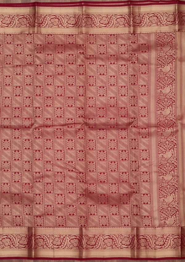 Maroon_Zariwork_Gold_Silk_Silk_Saree