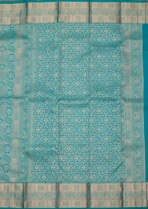Peacock_Blue_Zariwork_Gold_Silk_Silk_Saree