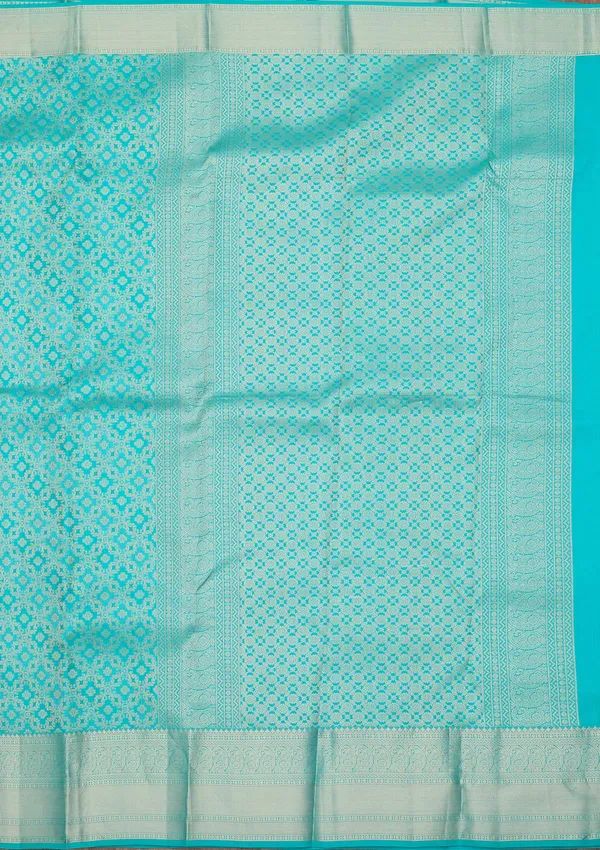 Turquoise_Blue_Zariwork_Silver_Silk_Silk_Saree