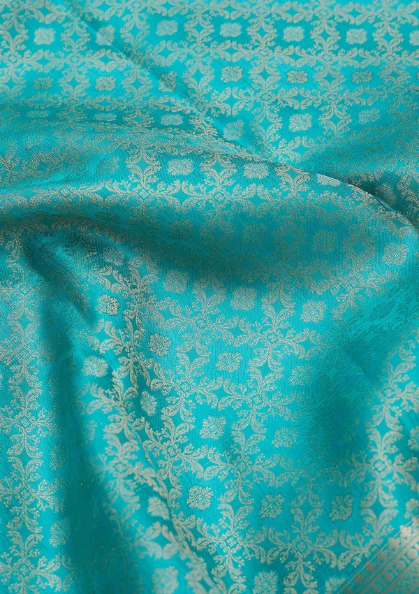 Turquoise_Blue_Zariwork_Silver_Silk_Silk_Saree