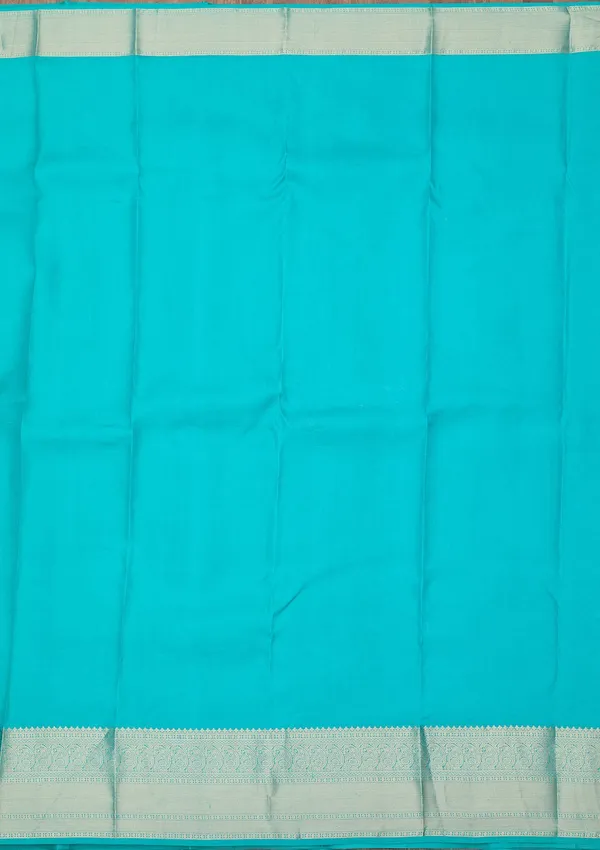 Turquoise_Blue_Zariwork_Silver_Silk_Silk_Saree