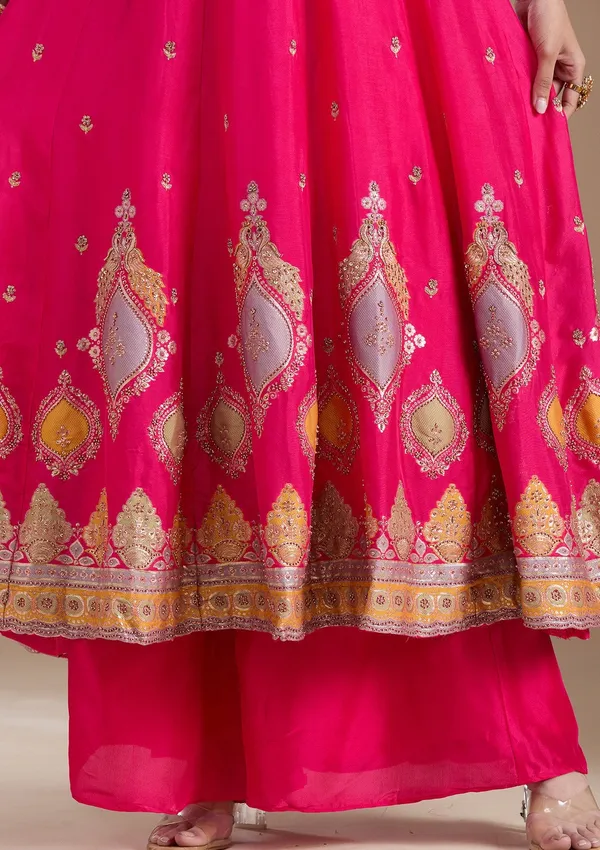 Rani_Pink_No_Work_Plain_Satin_Readymade_Salwar_Suit