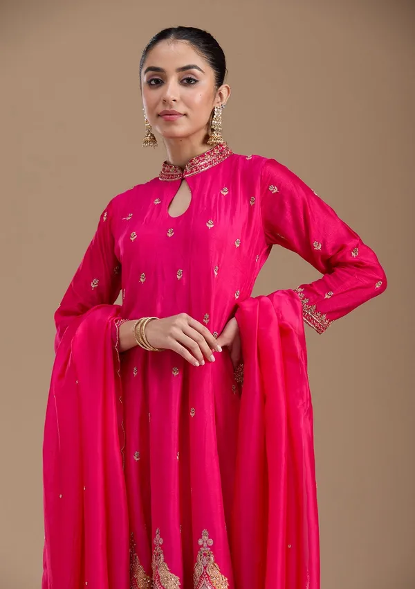 Rani_Pink_No_Work_Plain_Satin_Readymade_Salwar_Suit