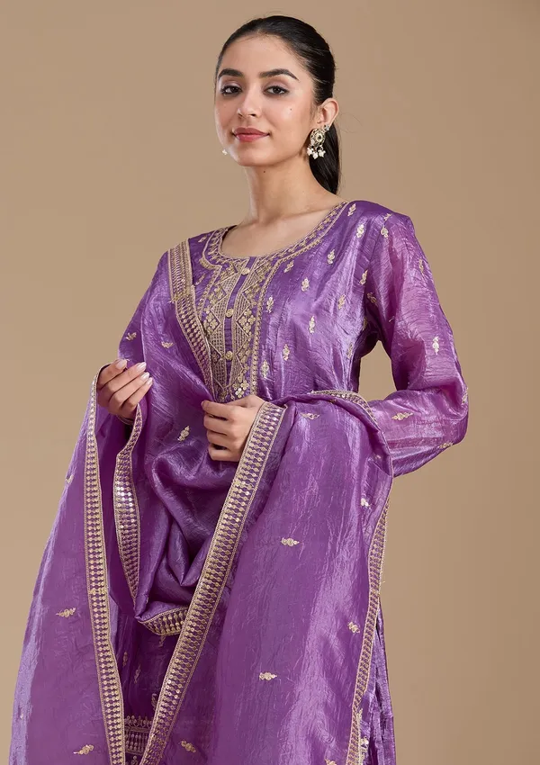 Purple_Zariwork_Gold_Soft_Raw_Silk_Readymade_Salwar_Suit