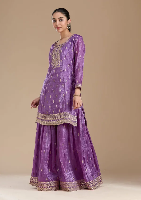 Purple_Zariwork_Gold_Soft_Raw_Silk_Readymade_Salwar_Suit