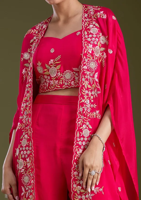 Rani_Pink_Cutdana_Soft_Raw_Silk_Readymade_Salwar_Suit