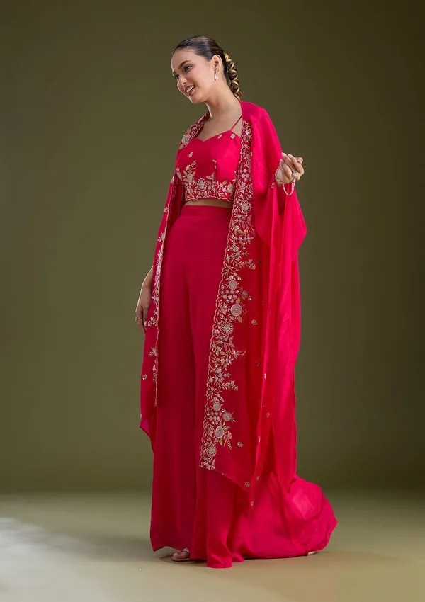 Rani_Pink_Cutdana_Soft_Raw_Silk_Readymade_Salwar_Suit