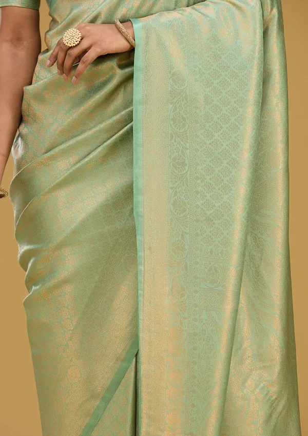 Sea_Green_Zariwork_Gold_Silk_Silk_Saree