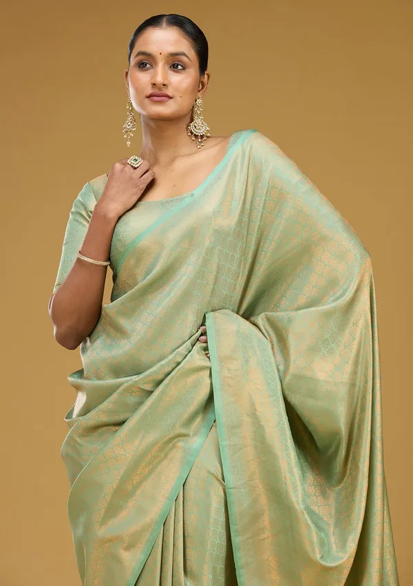 Sea_Green_Zariwork_Gold_Silk_Silk_Saree