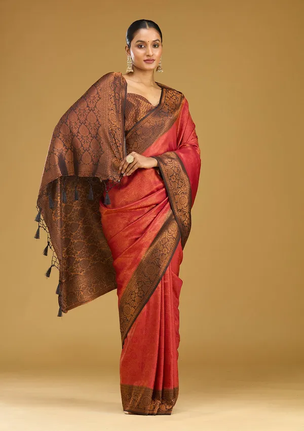 Maroon_Zariwork_Gold_Silk_Silk_Saree