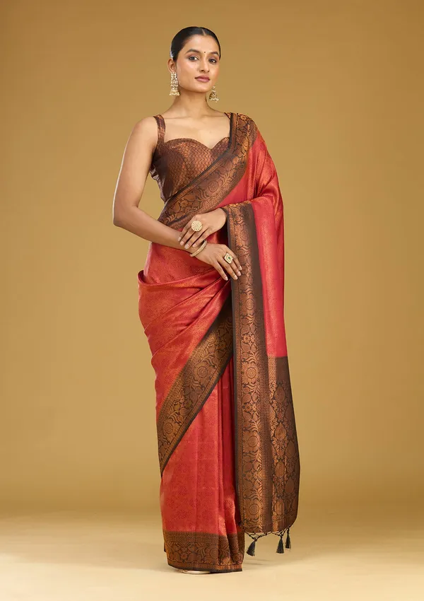 Maroon_Zariwork_Gold_Silk_Silk_Saree