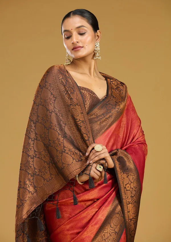 Maroon_Zariwork_Gold_Silk_Silk_Saree