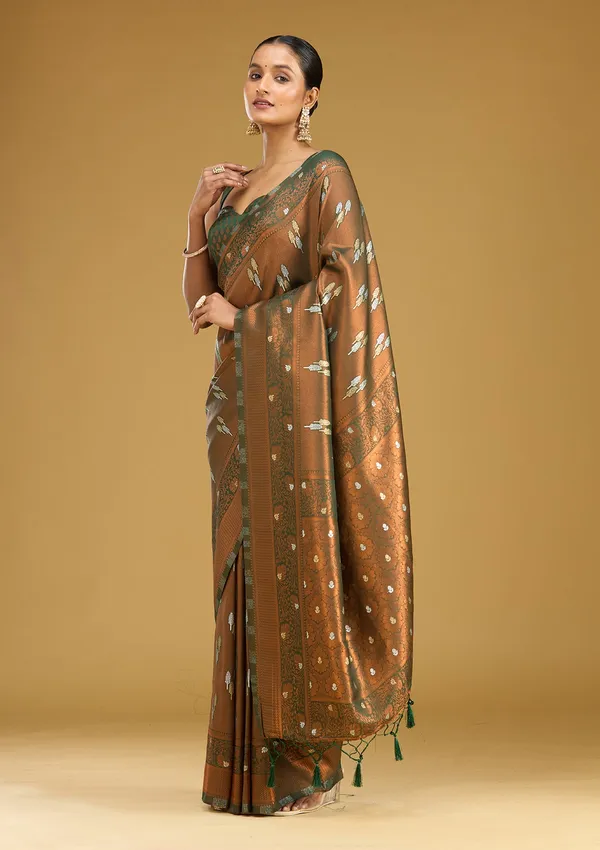 Mehendi_Zariwork_Silver_Silk_Silk_Saree