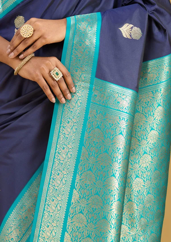 Navy_Blue_Zariwork_Gold_Silk_Silk_Saree