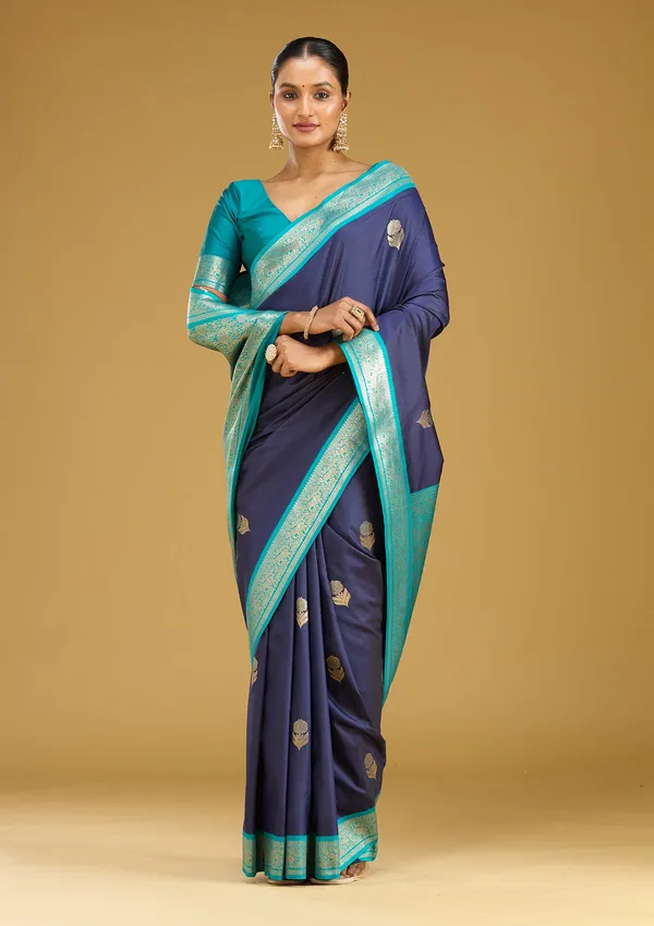 Navy_Blue_Zariwork_Gold_Silk_Silk_Saree