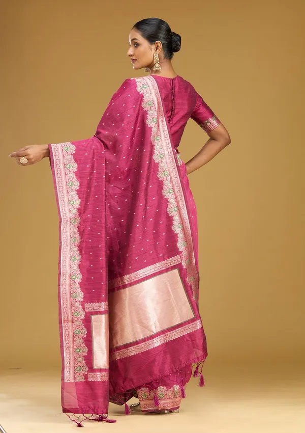 Wine_Zariwork_Gold_Art_Silk_Silk_Saree