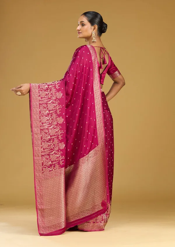 Wine_Zariwork_Gold_Semi_Crepe_Silk_Saree