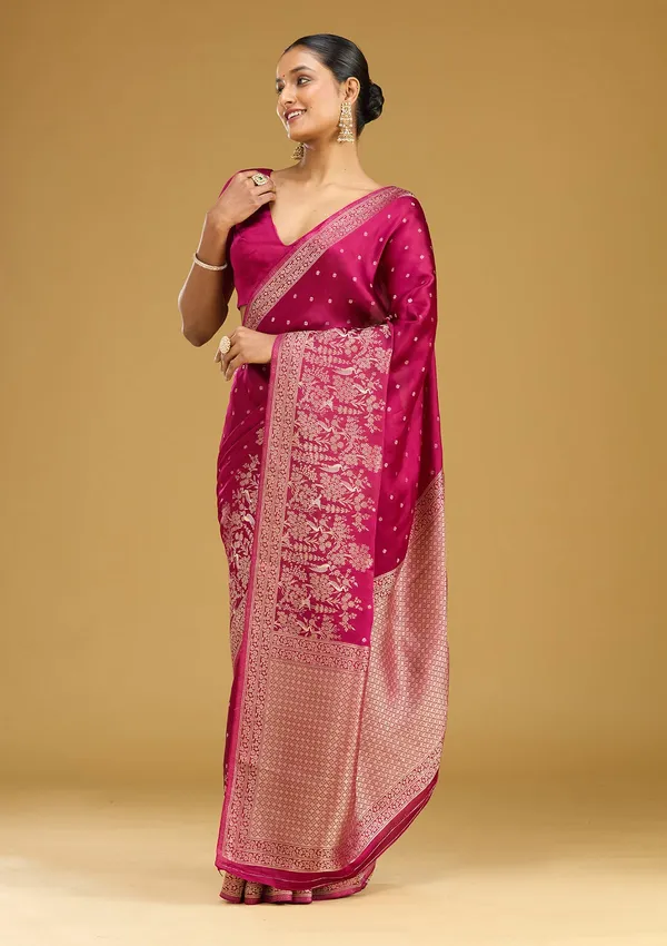 Wine_Zariwork_Gold_Semi_Crepe_Silk_Saree
