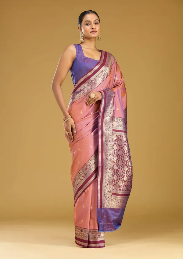 Onion_Pink_Zariwork_Gold_Silk_Silk_Saree