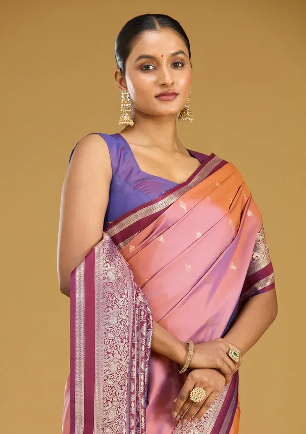 Onion_Pink_Zariwork_Gold_Silk_Silk_Saree