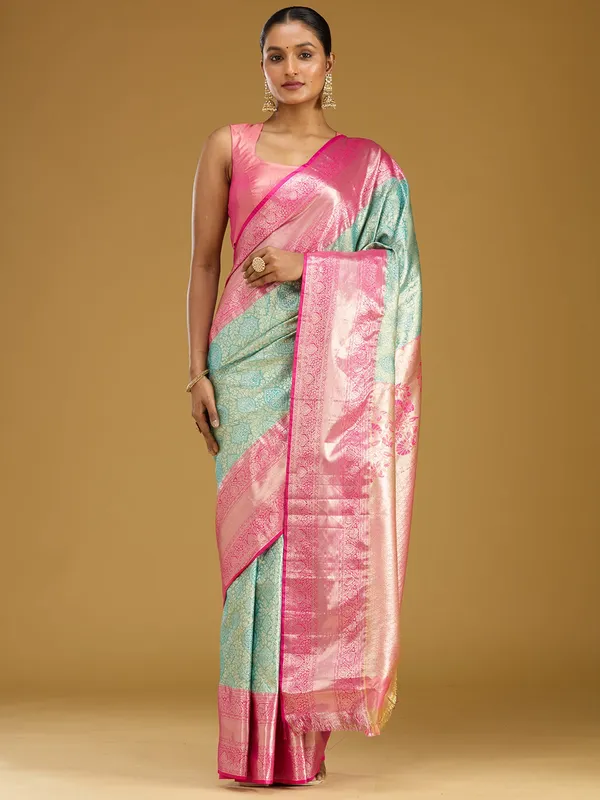 Mehendi_Zariwork_Gold_Silk_Silk_Saree