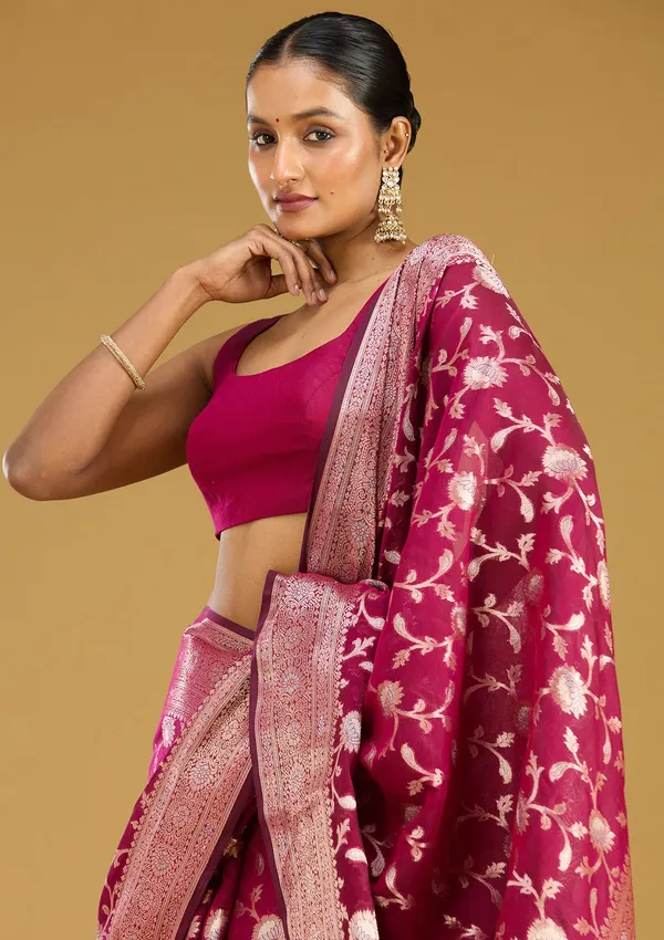 Wine_Zariwork_Art_Silk_Silk_Saree