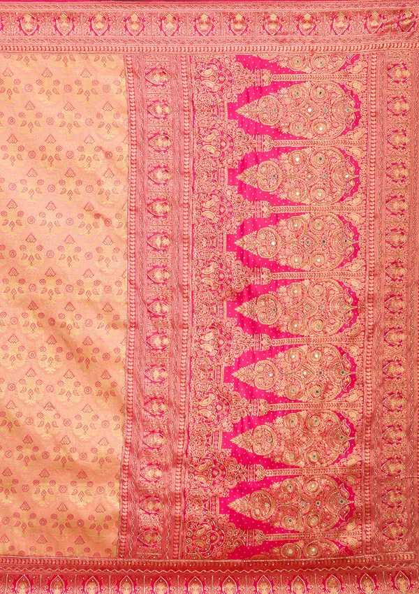 Peach_Cutdana_Silk_Silk_Saree