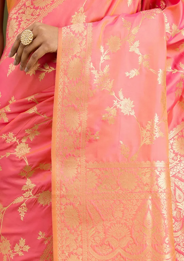 Peach_Zariwork_Gold_Art_Silk_Silk_Saree