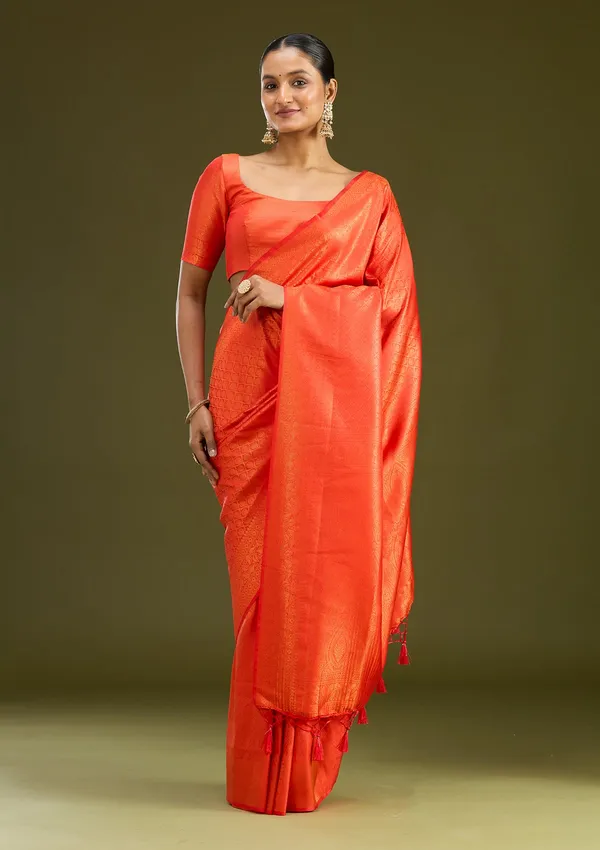 Orange_Zariwork_Gold_Silk_Silk_Saree