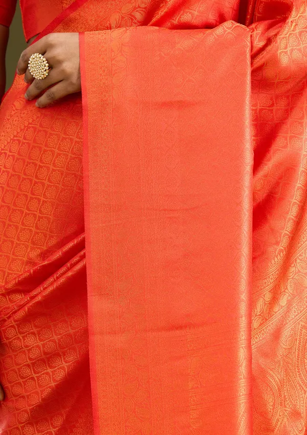Orange_Zariwork_Gold_Silk_Silk_Saree