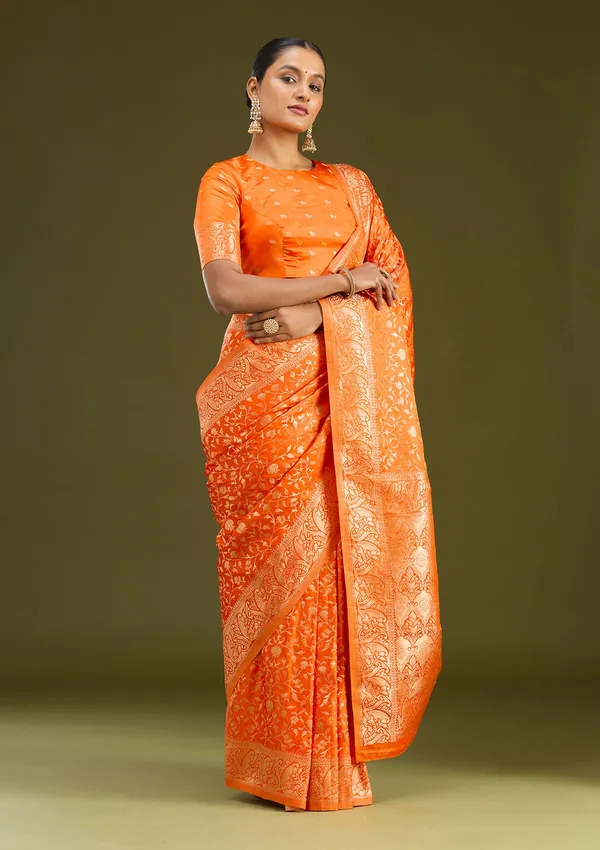 Orange_Zariwork_Gold_Art_Silk_Silk_Saree