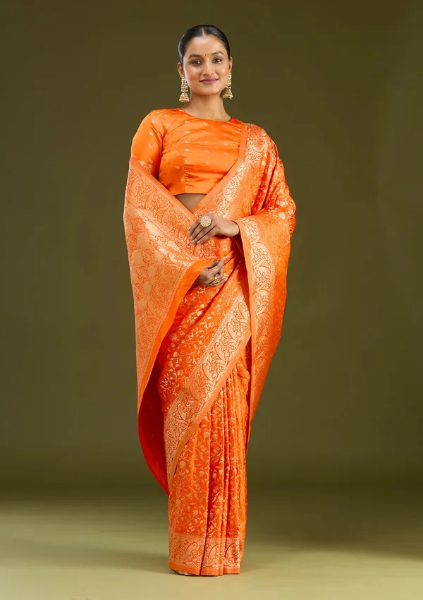 Orange_Zariwork_Gold_Art_Silk_Silk_Saree