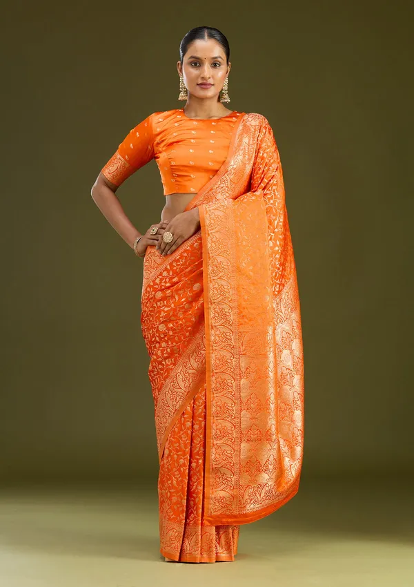 Orange_Zariwork_Gold_Art_Silk_Silk_Saree