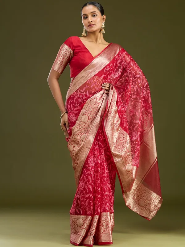 Maroon_Zariwork_Gold_Silk_Silk_Saree