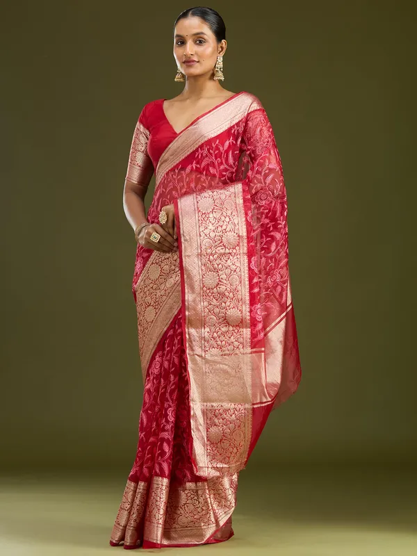 Maroon_Zariwork_Gold_Silk_Silk_Saree