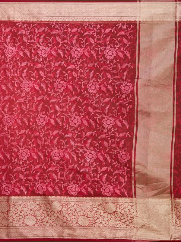 Maroon_Zariwork_Gold_Silk_Silk_Saree