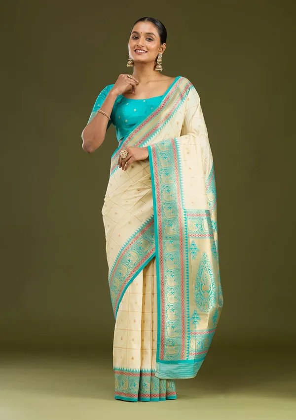 Off_White_Zariwork_Gold_Silk_Silk_Saree