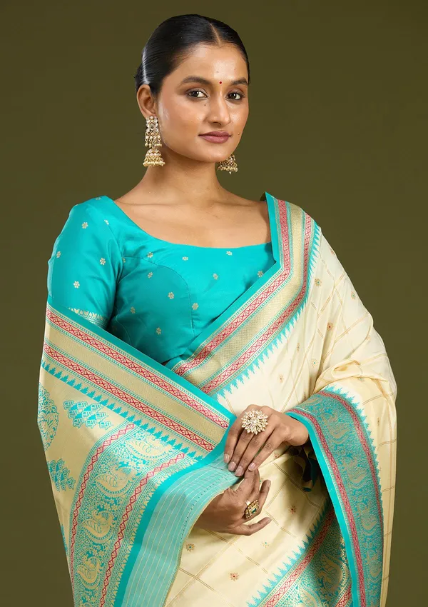 Off_White_Zariwork_Gold_Silk_Silk_Saree