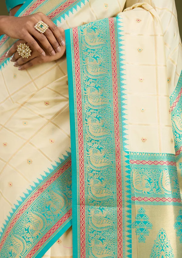 Off_White_Zariwork_Gold_Silk_Silk_Saree