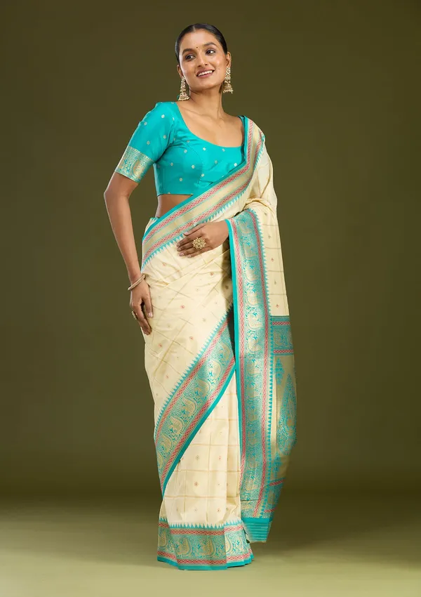 Off_White_Zariwork_Gold_Silk_Silk_Saree
