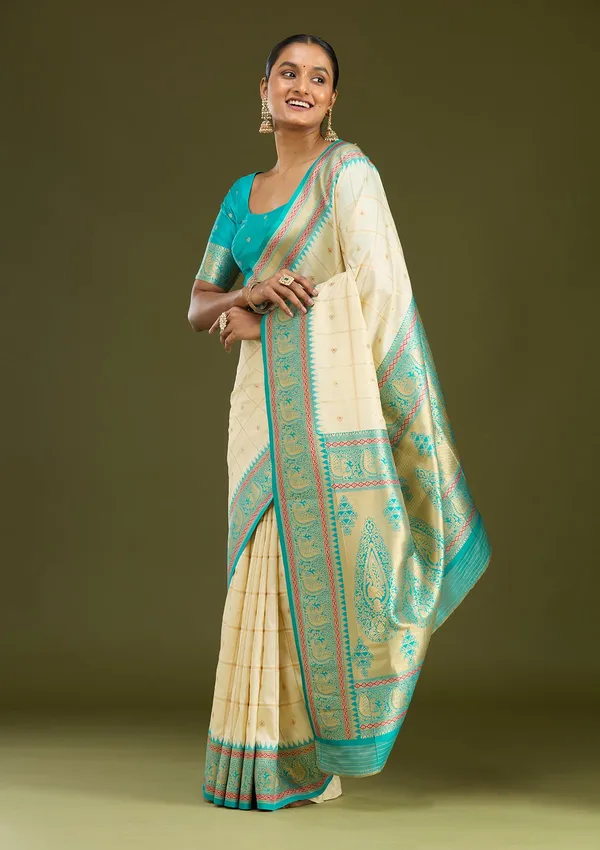 Off_White_Zariwork_Gold_Silk_Silk_Saree