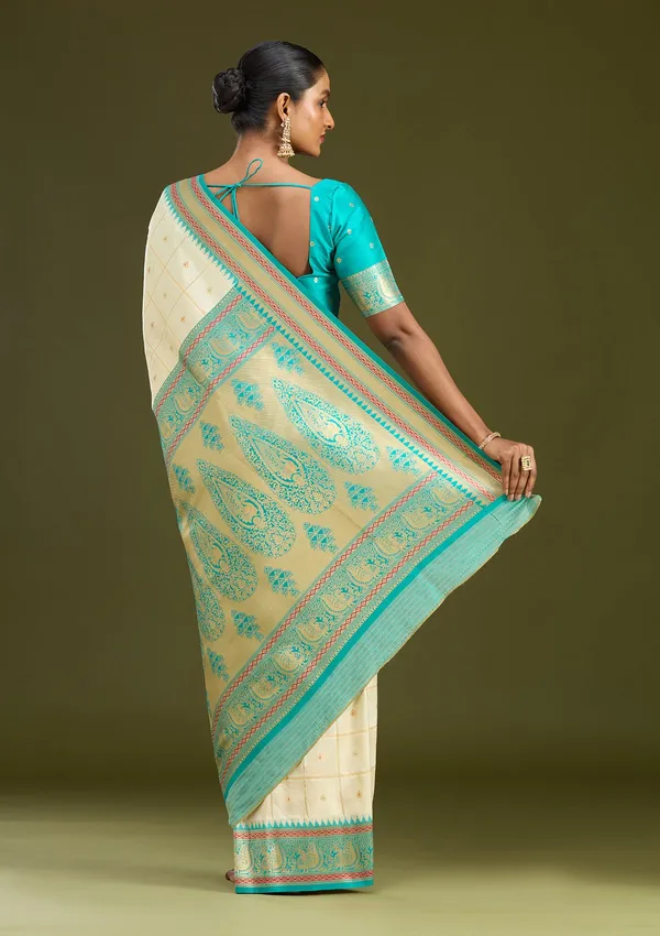 Off_White_Zariwork_Gold_Silk_Silk_Saree