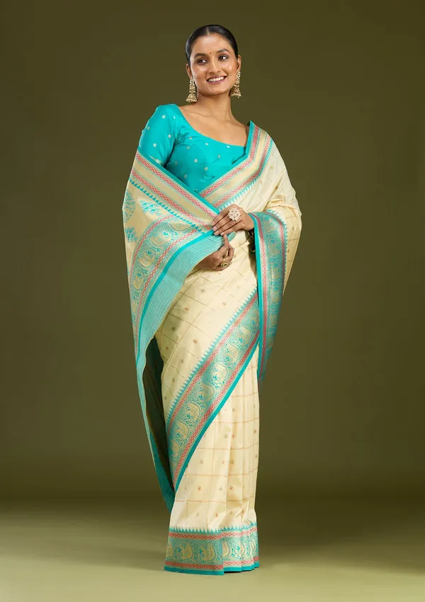 Off_White_Zariwork_Gold_Silk_Silk_Saree