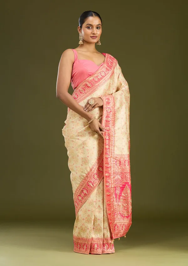 Cream_Cutdana_Silk_Silk_Saree